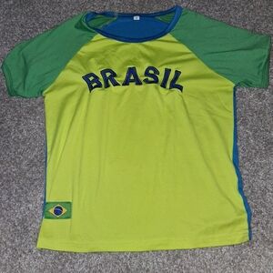 Brasil Womens T-Shirt - Green and Yellow